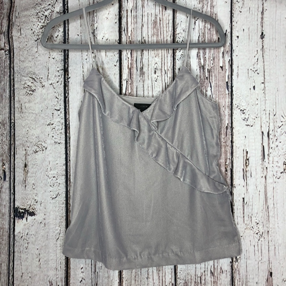 J. Crew Crushed Velvet Spaghetti Strap Tank Lined Cami Women’s Size‎ 00 Dressy